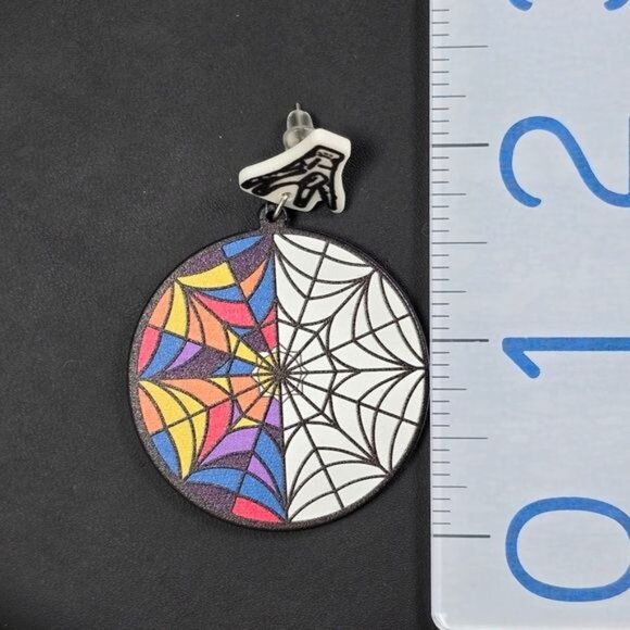 ๐ Colorful Spider Web Earrings (NWOT) - Picture 5 of 5